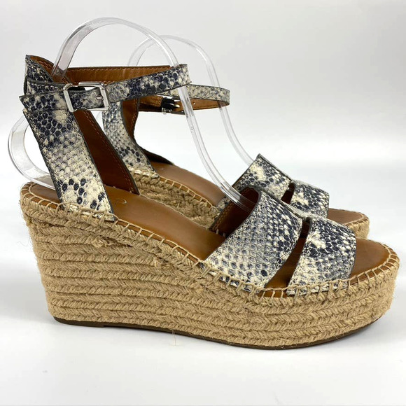 Womens Franco Sarto Talya Espadrille Wedge Sandal Snakeskin Platform Clemens 9.5 - Picture 2 of 8